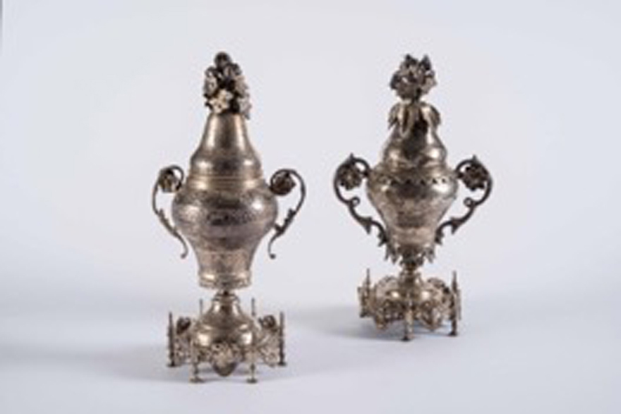 Pair Continental Silver Plated Censers