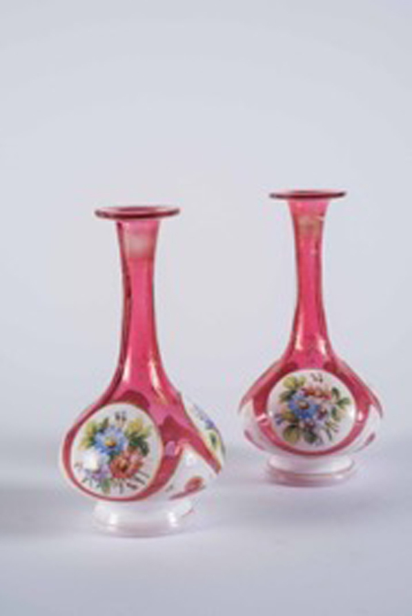 Pair of Continental Decorative Glass Vases