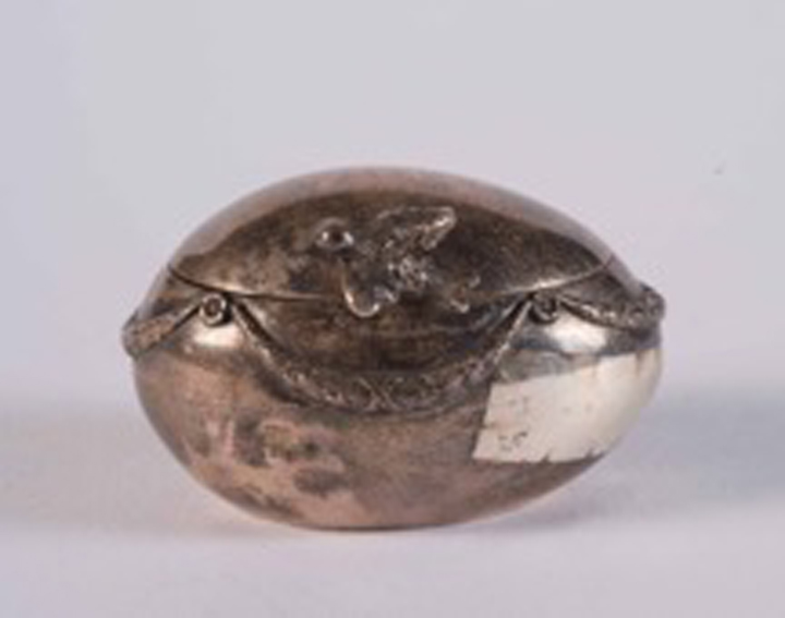 Small Silver Plated Egg Shaped Box