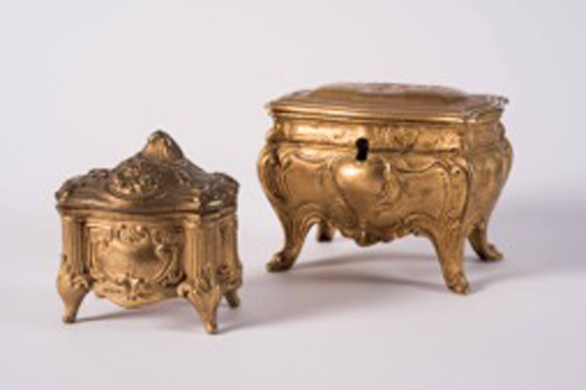 Two European Gilt Jewelry Boxes