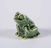 Vintage Green Glazed Porcelain Frog