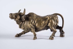 Vintage Bronze Bull Sculpture
