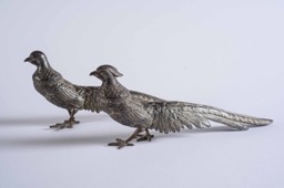 Pewter Figurines of Pheasants