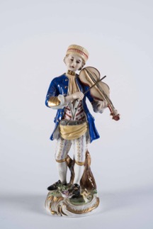 Continental Porcelain Figurine of a Man Playing Violin