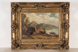 Gilt Framed Oil on Canvas signed R. Micoud