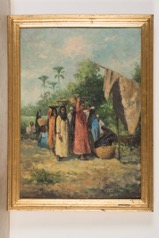 Orientalist Style Oil on Canvas Indistinctly Signed at Lower Right