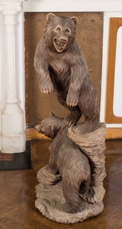 Large Ceramic Sculpture of Two Bears
